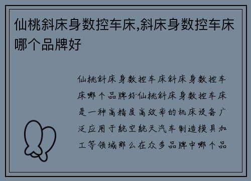 仙桃斜床身数控车床,斜床身数控车床哪个品牌好